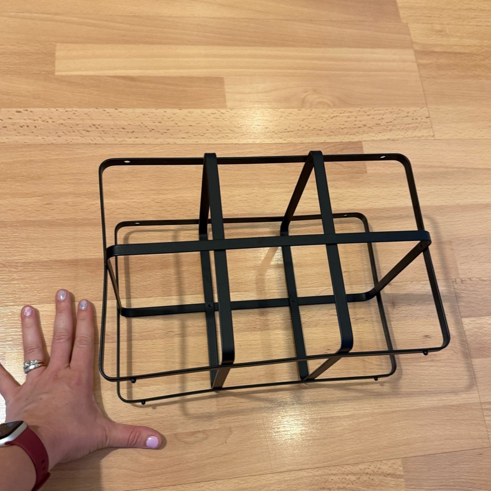 Black Metal Geometric Wine Rack - Picture 2 of 7